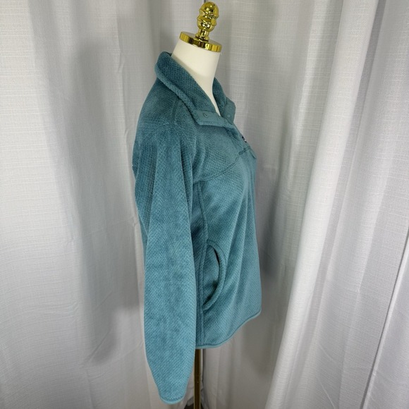 Patagonia Fleece Pullover Womens Sz M Teal Quarter Snap Outdoor Gorpcore Hiking - Picture 4 of 12